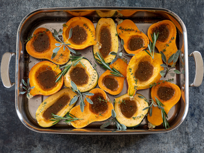 Roast Baby Squash with Spiced Brown Sugar Butter