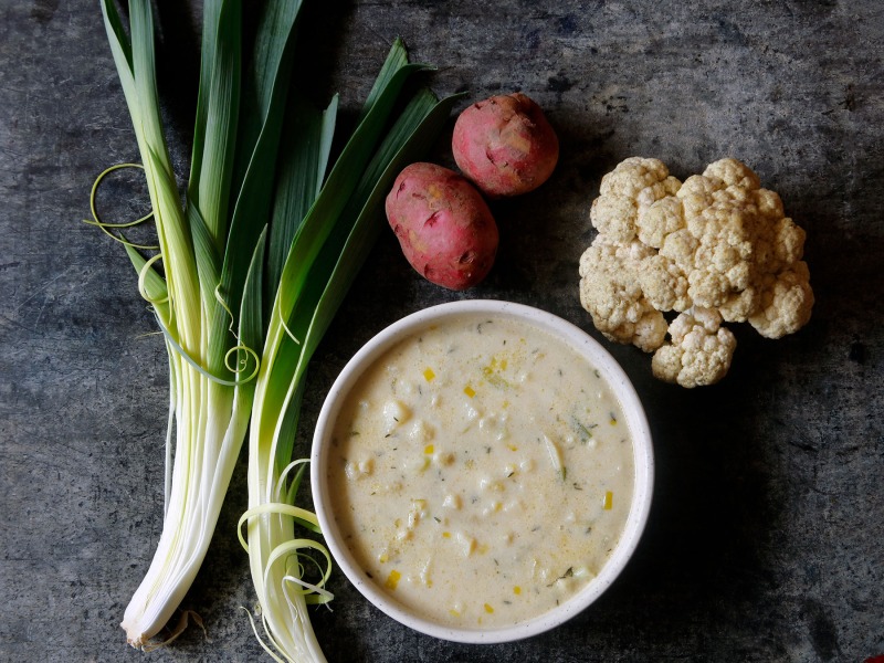Cauliflower Potato Leek Soup