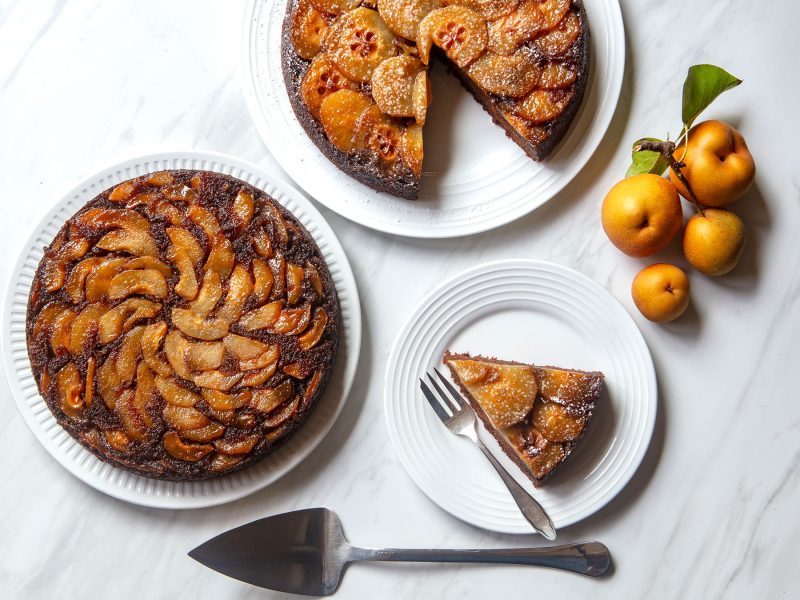 Pear Gingerbread Upside Down Cake